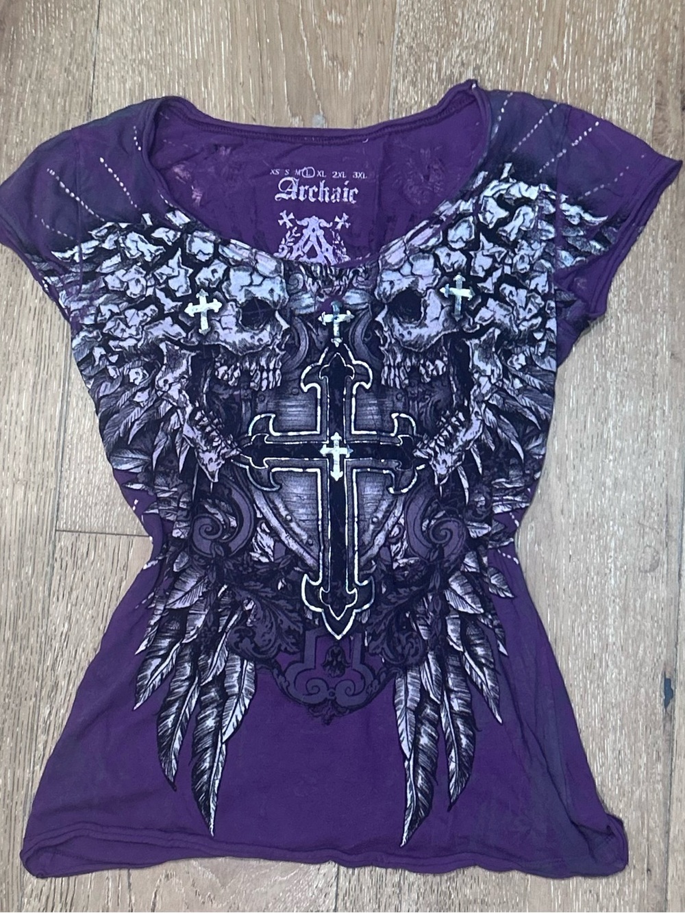 Archaic Purple Skull & Cross alternative Graphic Tee